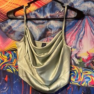 light green shein crop top